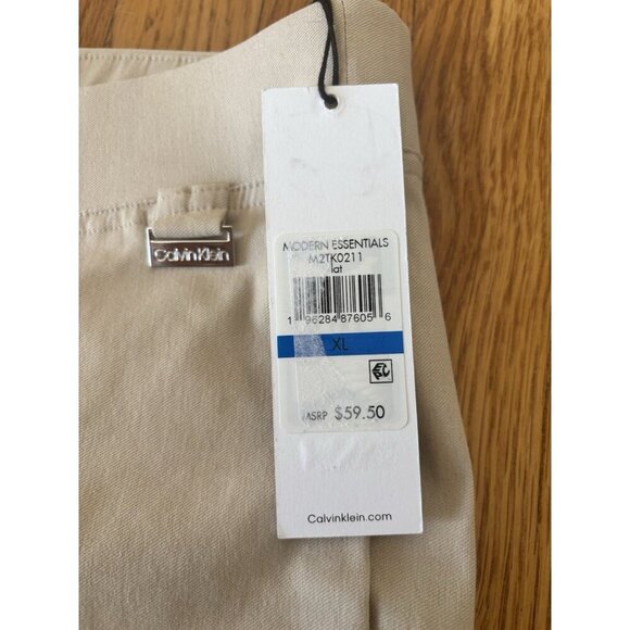 NWT Calvin Klein Modern Essentials Size XL Pants Tapered Stretch Khaki - Picture 4 of 5